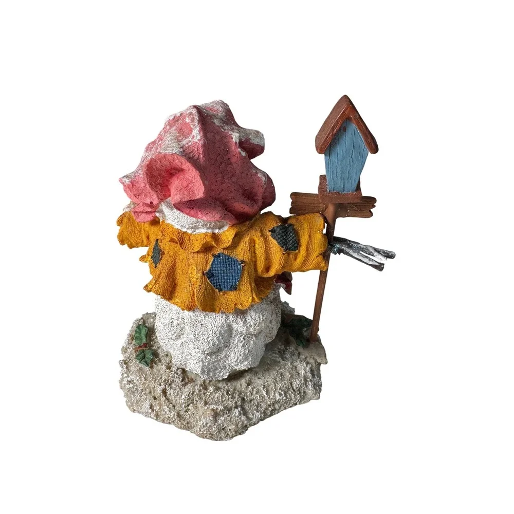 Cute Scarecrow‎ snowmanFigurine Garden Decor Welcome Sign Seed Pot